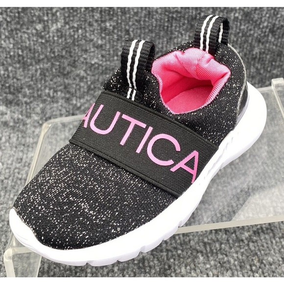 Nautica Kids Girls Toddler 5C Athletic Sneaker Canvey Sparklet Shoe Slip On - Picture 3 of 12